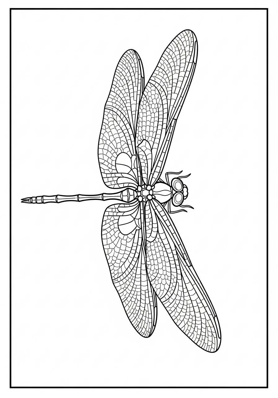 Desenho de Inseto de Libélula para Colorir