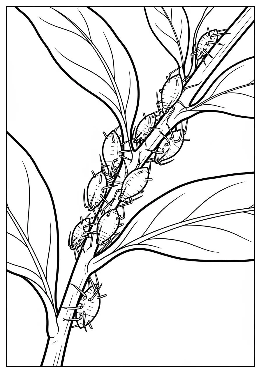 Dibujo para colorear de Insectos Pulgones