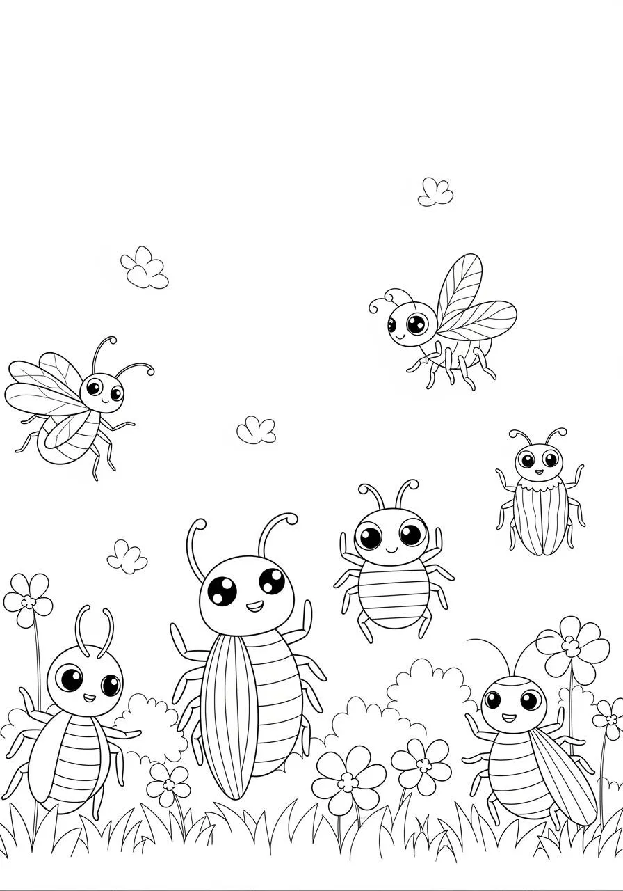 Desenho de Inseto de Joaninha para Colorir