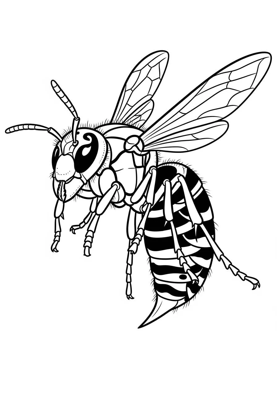Desenho de Inseto de Abelha para Colorir
