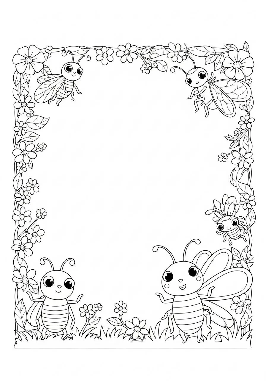 Desenho de Inseto de Abelha para Colorir