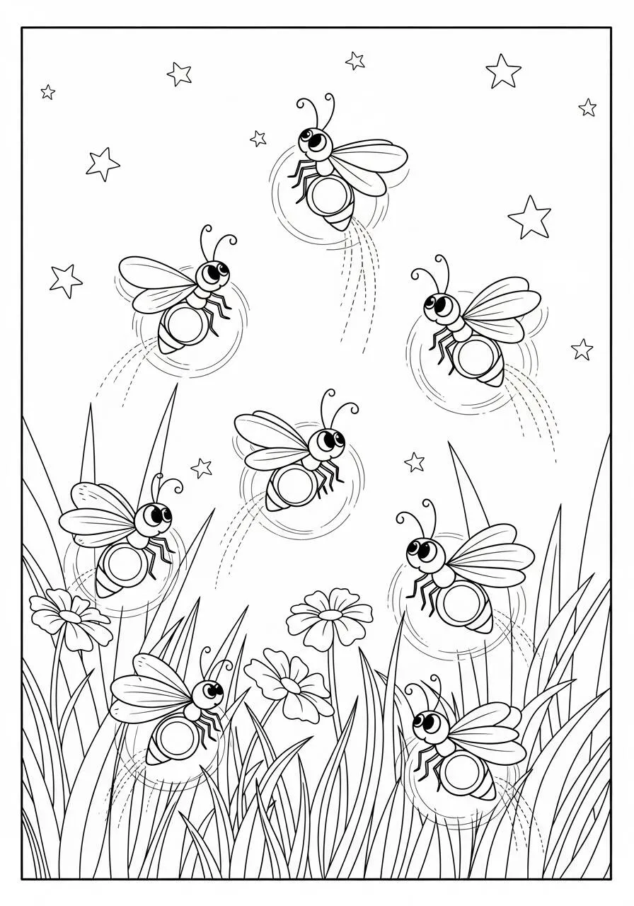 Desenho de Inseto de Abelhas para Colorir