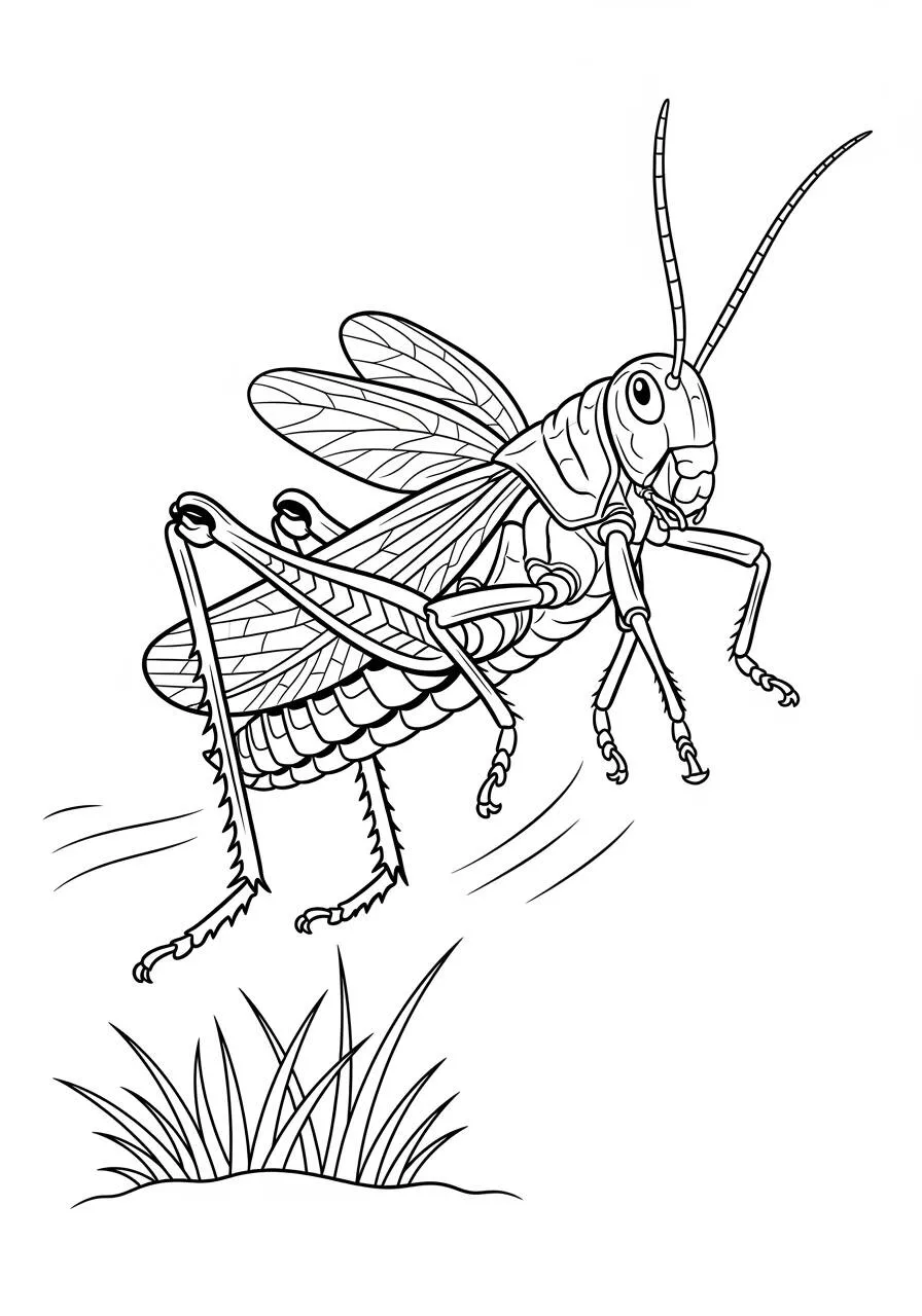 Desenho de Inseto de Gafanhoto para Colorir