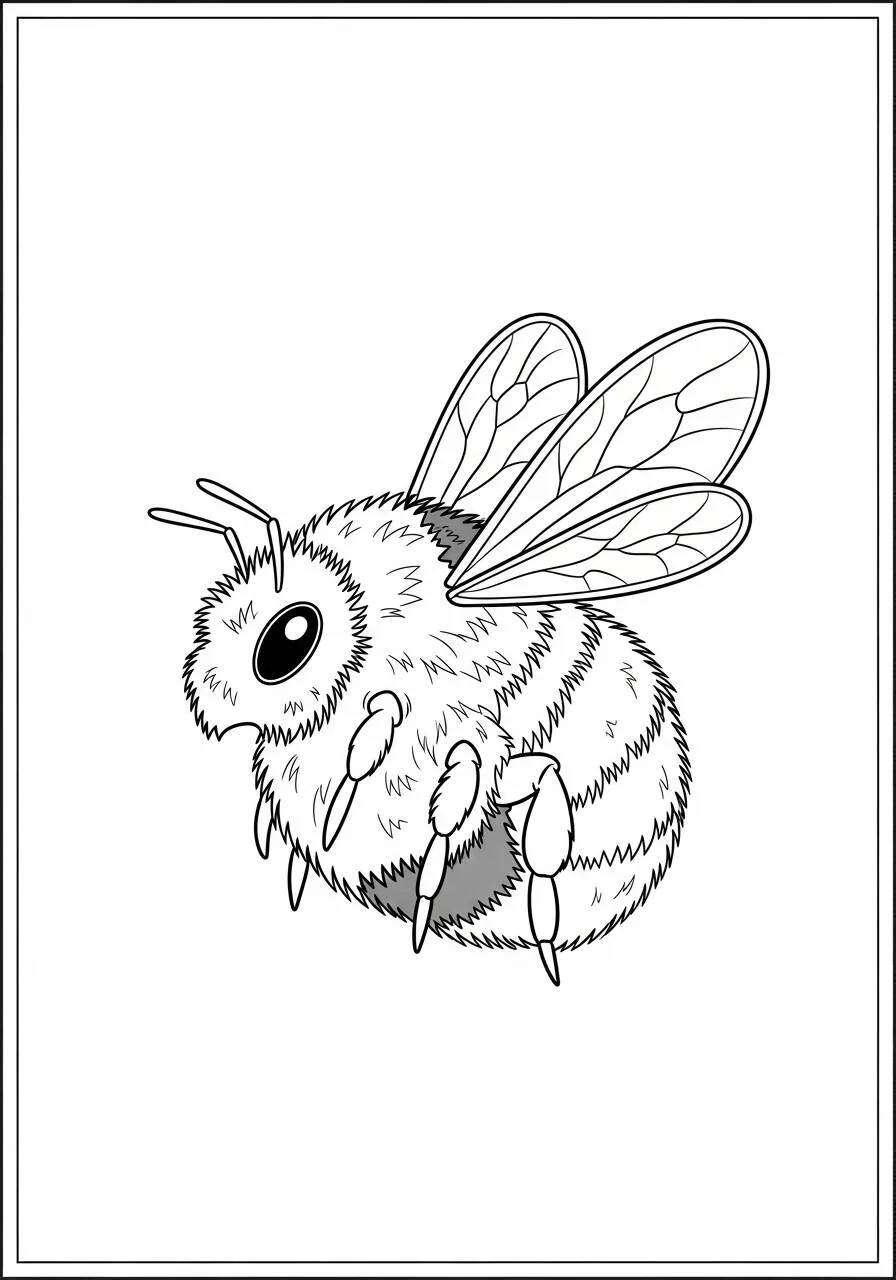 Desenho de Inseto de Abelha para Colorir