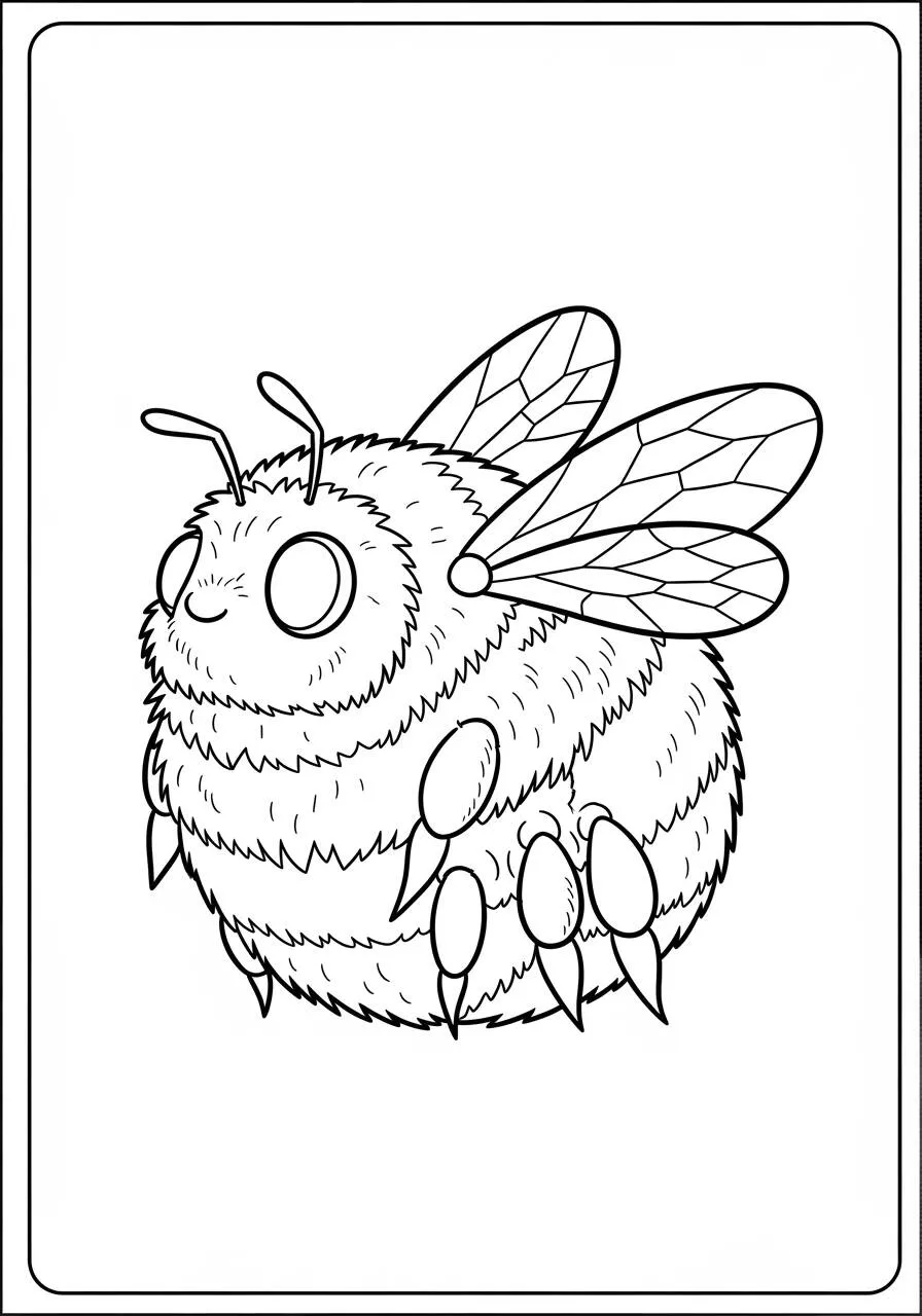 Desenho de Inseto de Abelha para Colorir