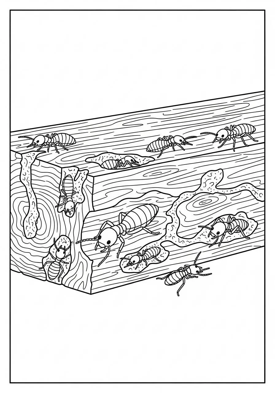 Desenho de Inseto de Formigas para Colorir