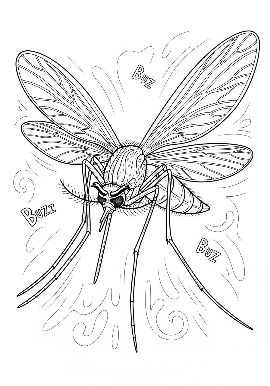 Desenho de Inseto de Mosquito para Colorir