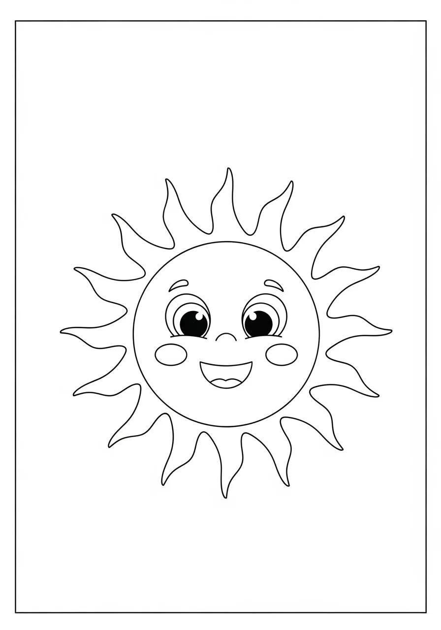 Desenho do Sol Sorridente para Colorir