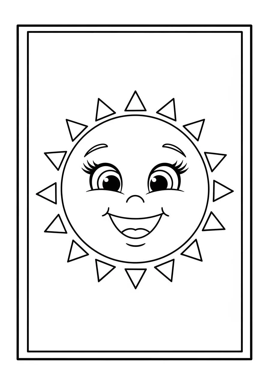 Desenho do Sol Sorridente para Colorir