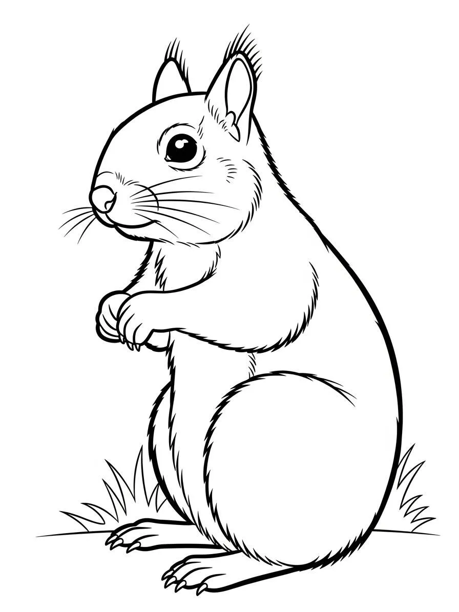 Niedliche Eichhörnchen-Malseite