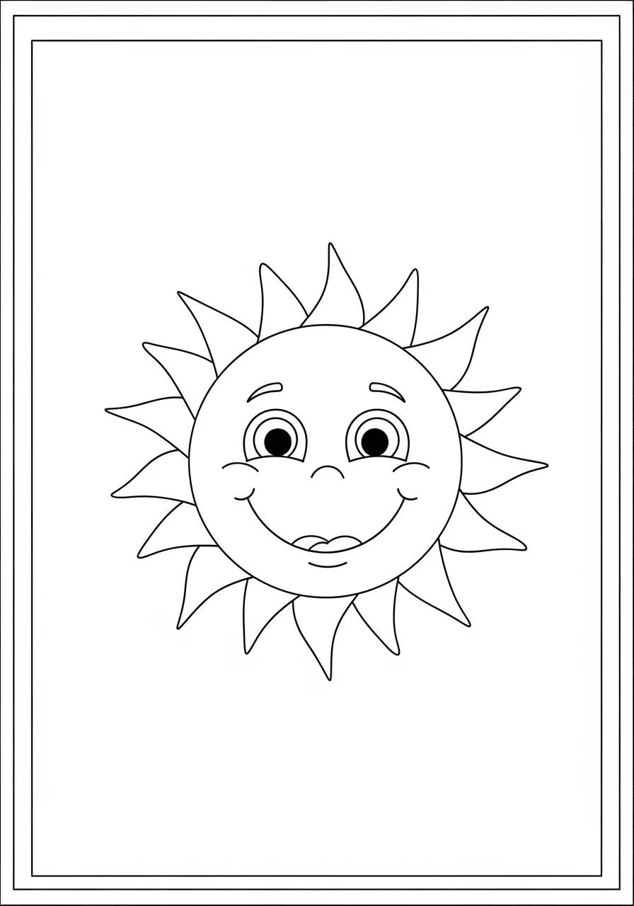 Desenho do Sol Sorridente para Colorir