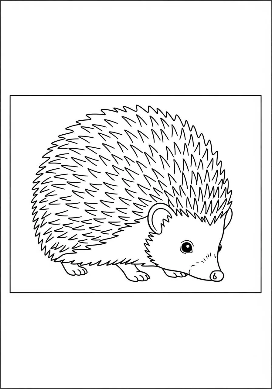 Desenho de Ouriço Fofo para Colorir