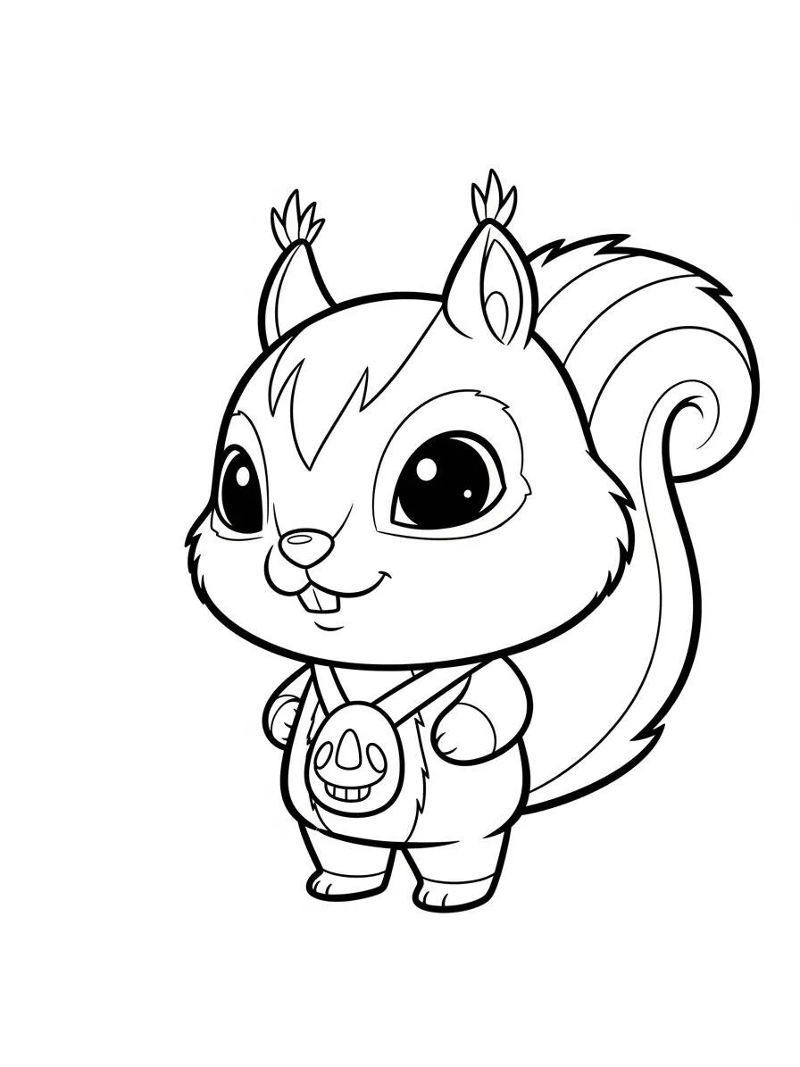 Kawaii Eichhörnchen Malseite