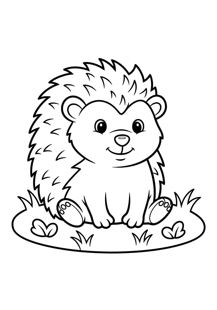Desenho de Ouriço Fofo para Colorir