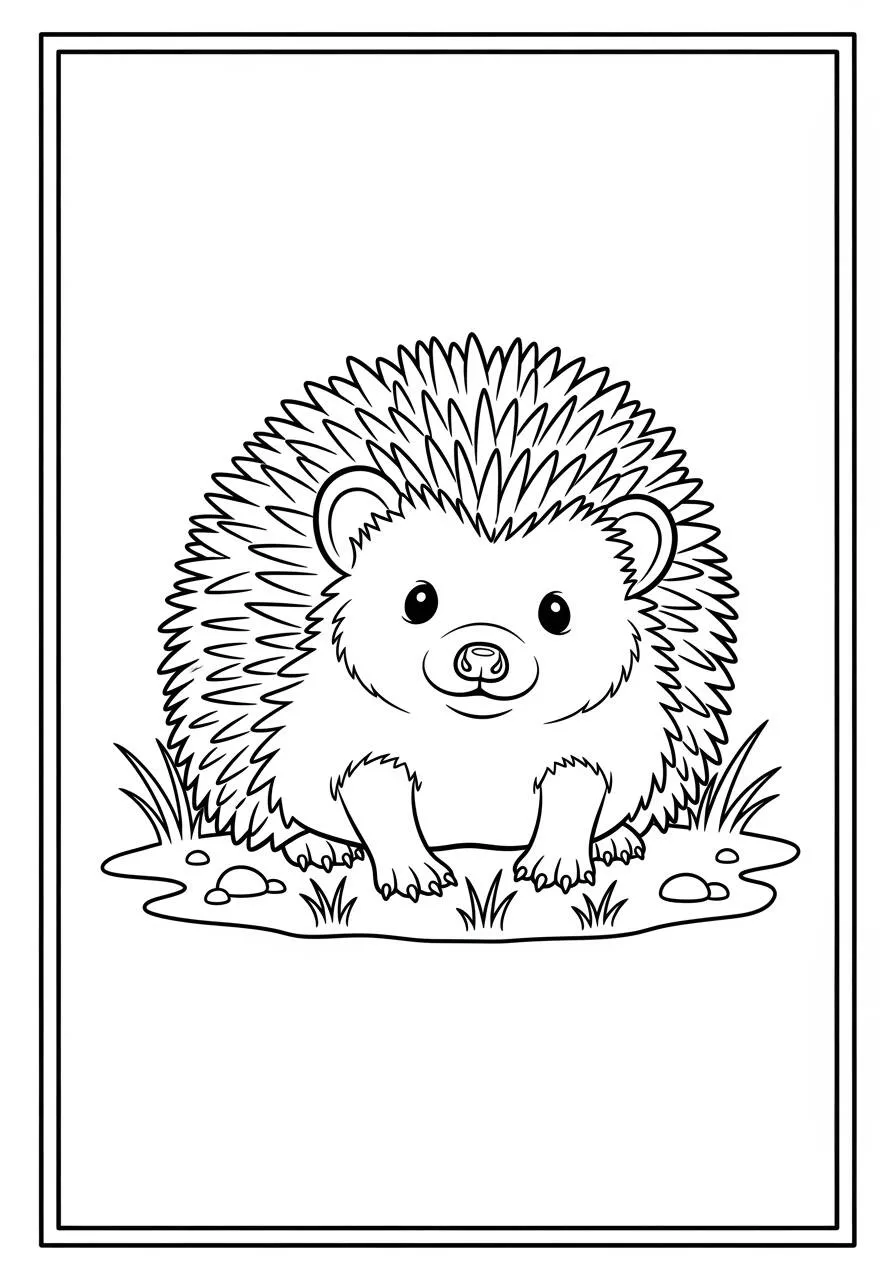Desenho de Ouriço Fofo para Colorir