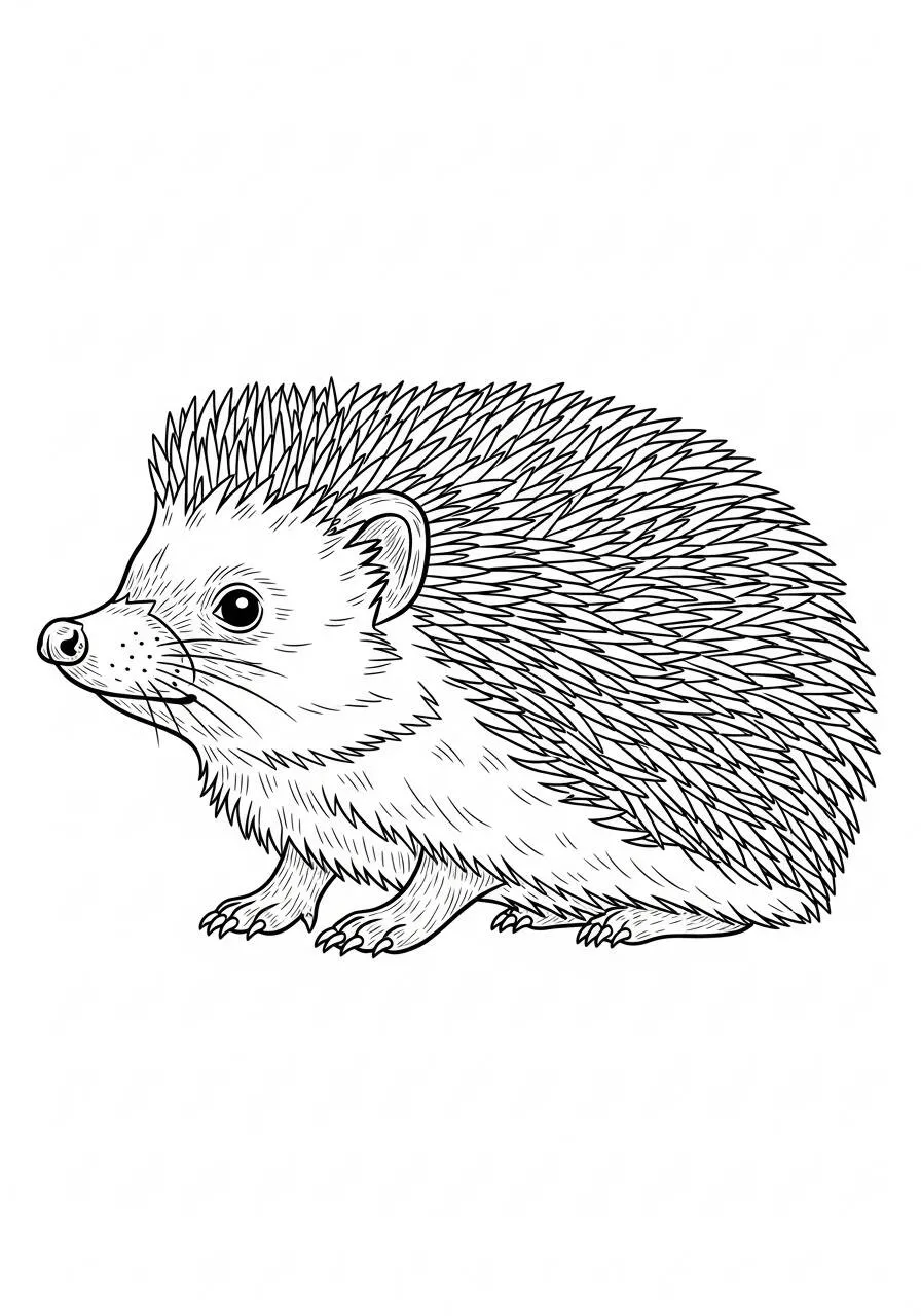 Desenho de Ouriço Adorável para Colorir