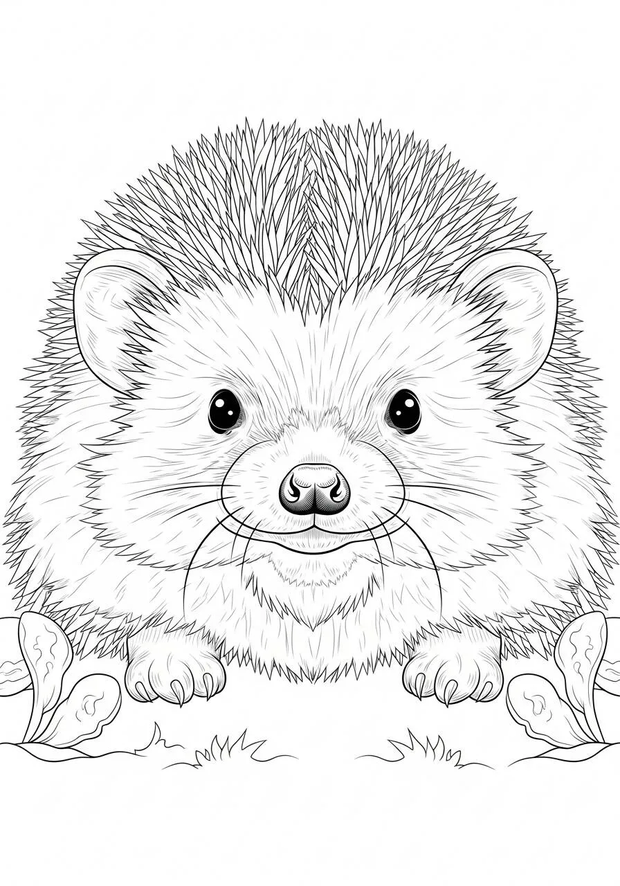 Desenho de Ouriço Fofo para Colorir