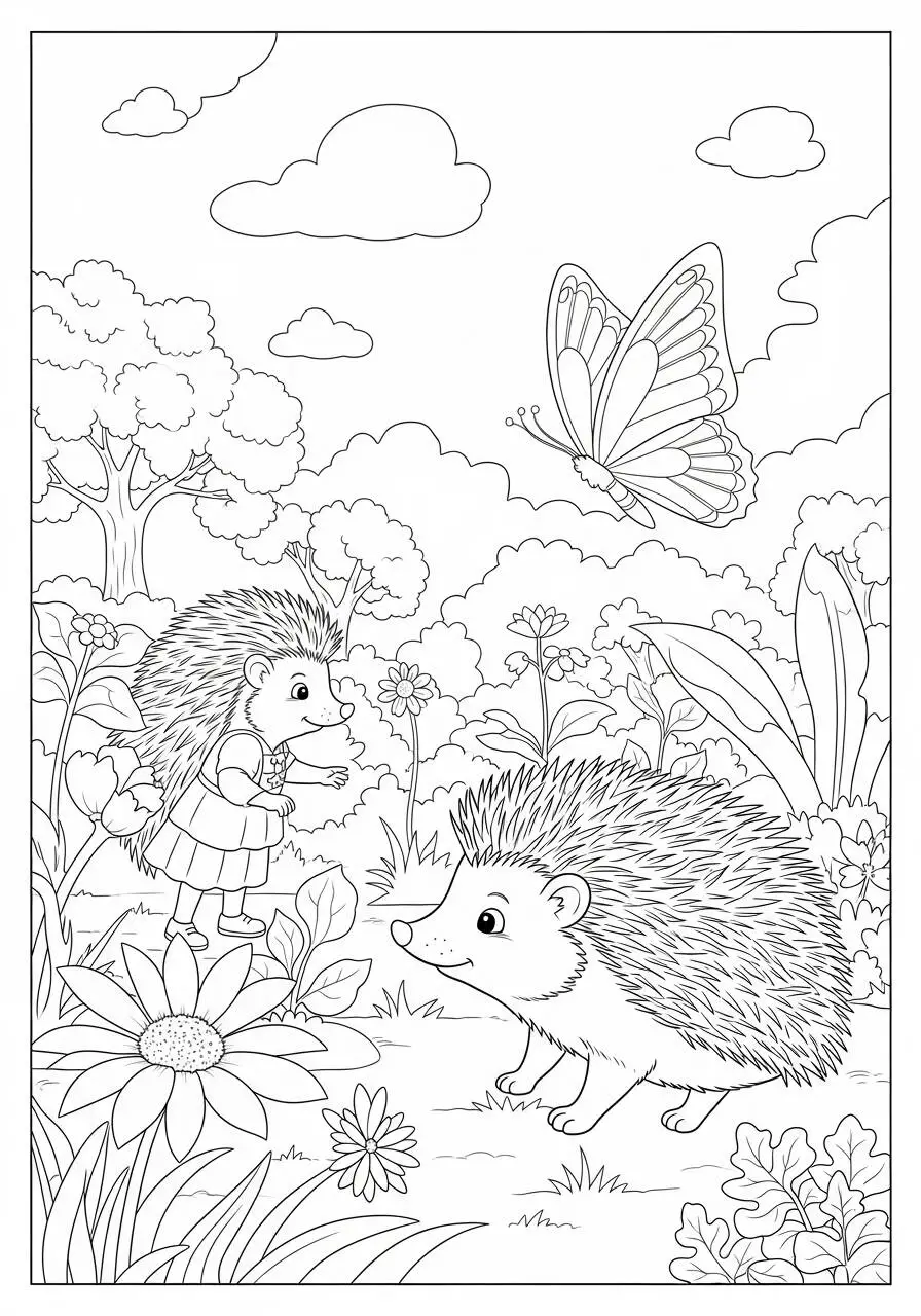 Desenho de Ouriço Aventureiro para Colorir