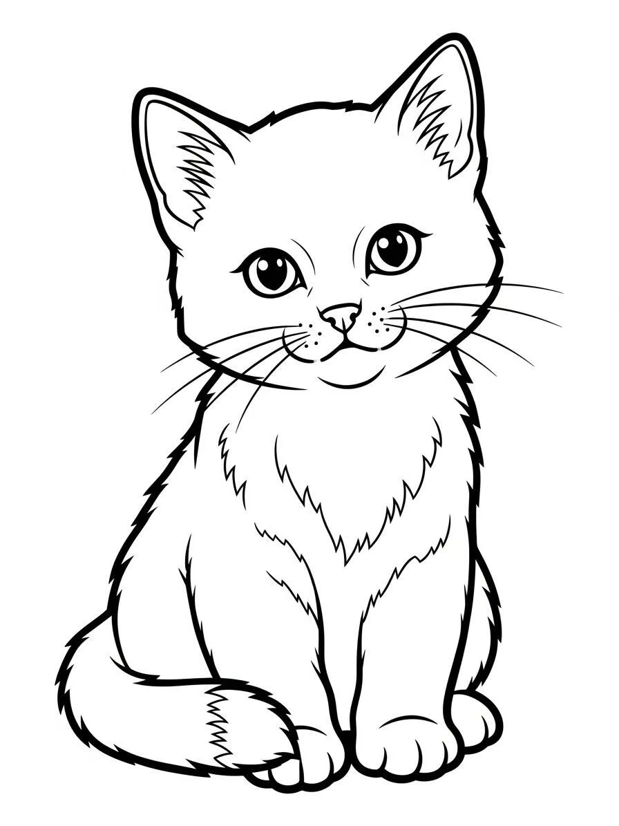 Lindo gatito Página para colorear