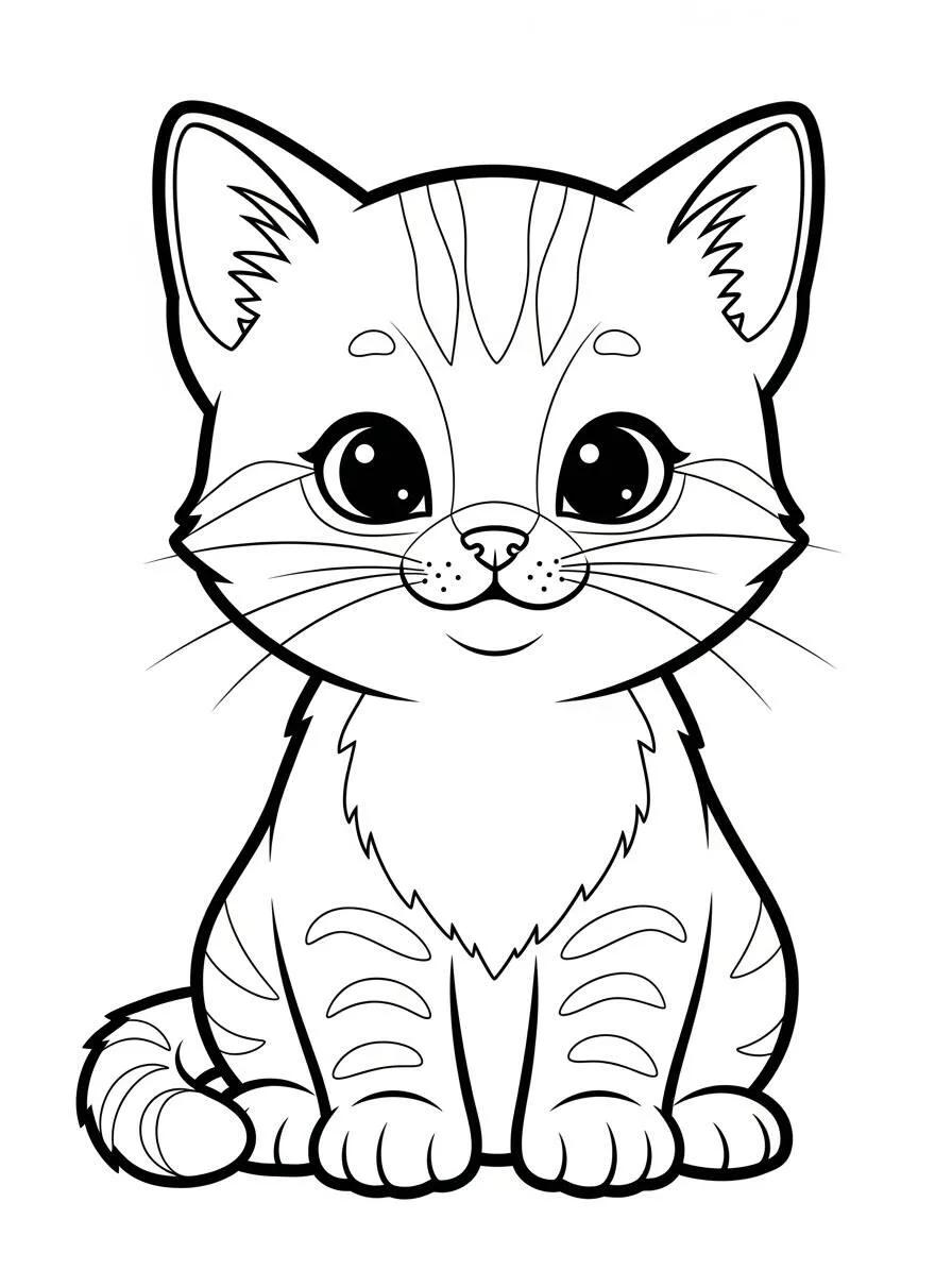 Lindo gatito Página para colorear