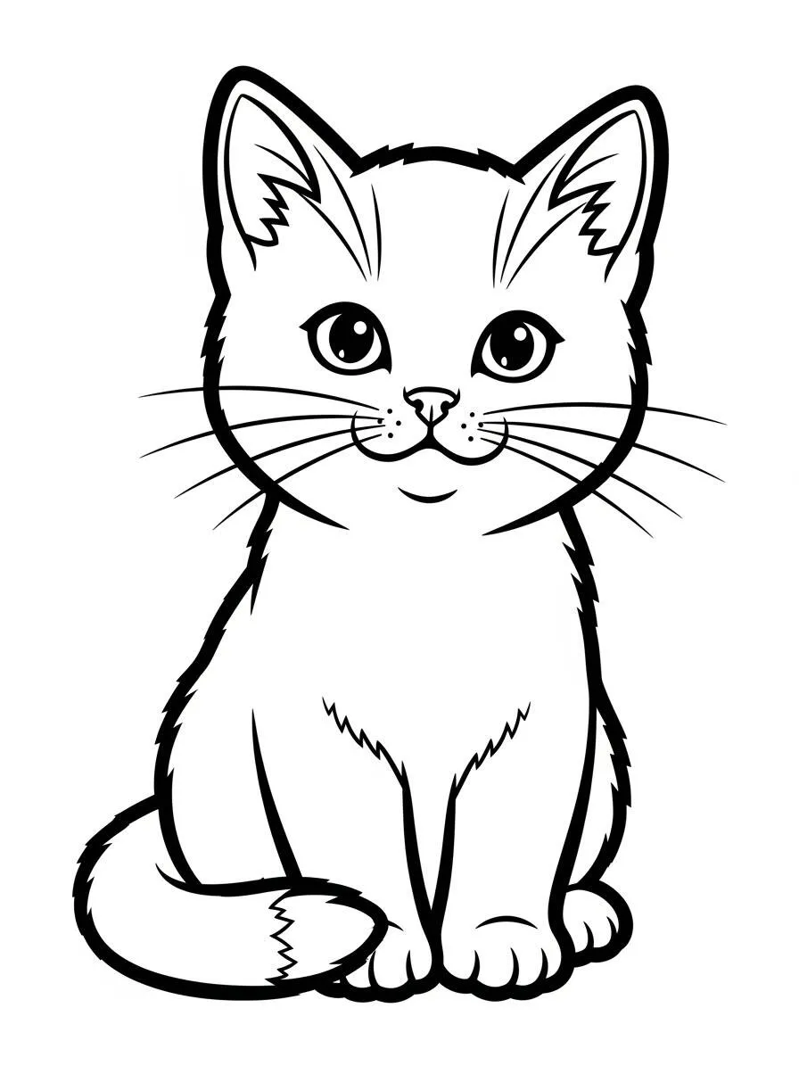 Lindo gatito Página para colorear