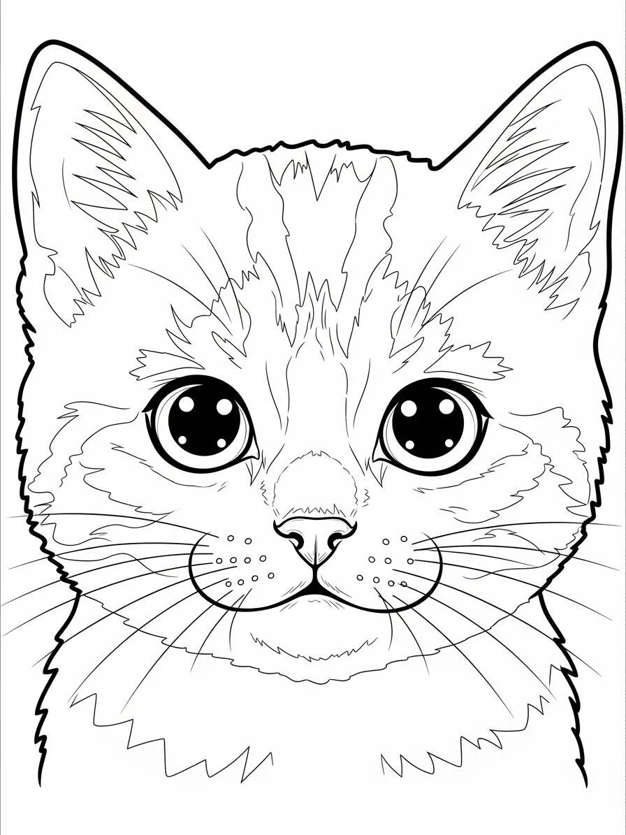 Lindo gatito Página para colorear
