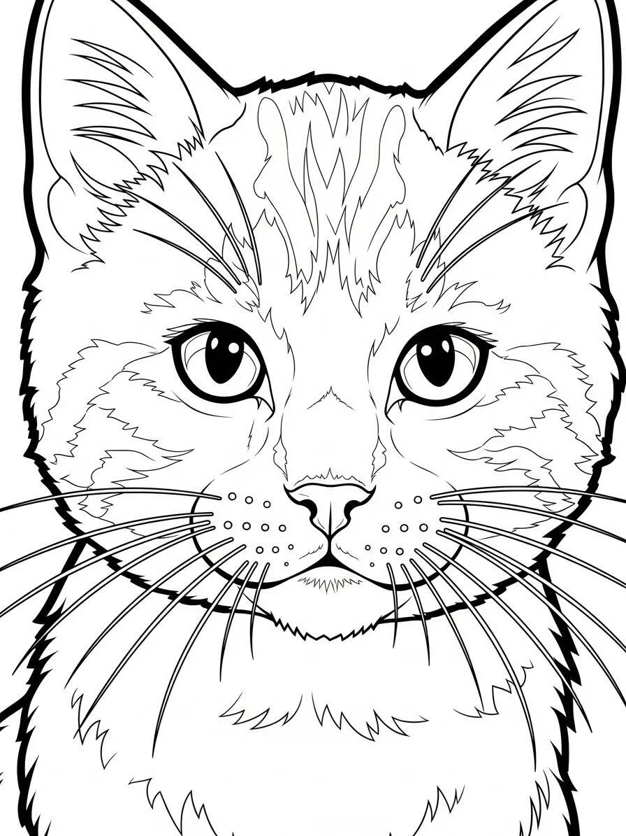 Desenho de Gatinha Adorável para Colorir