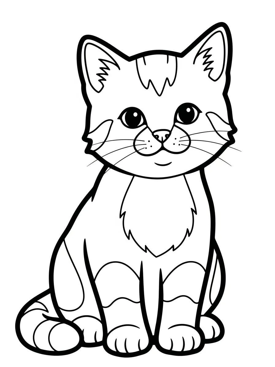 Desenho de Gatinha Fofa para Colorir