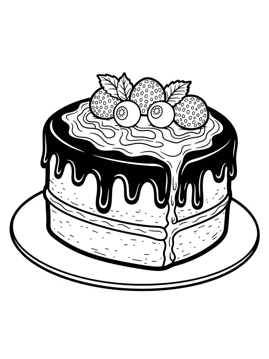 Desenho de Bolo Delicioso para Colorir