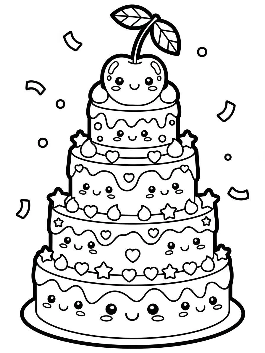 Pastel Kawaii Página Para Colorear