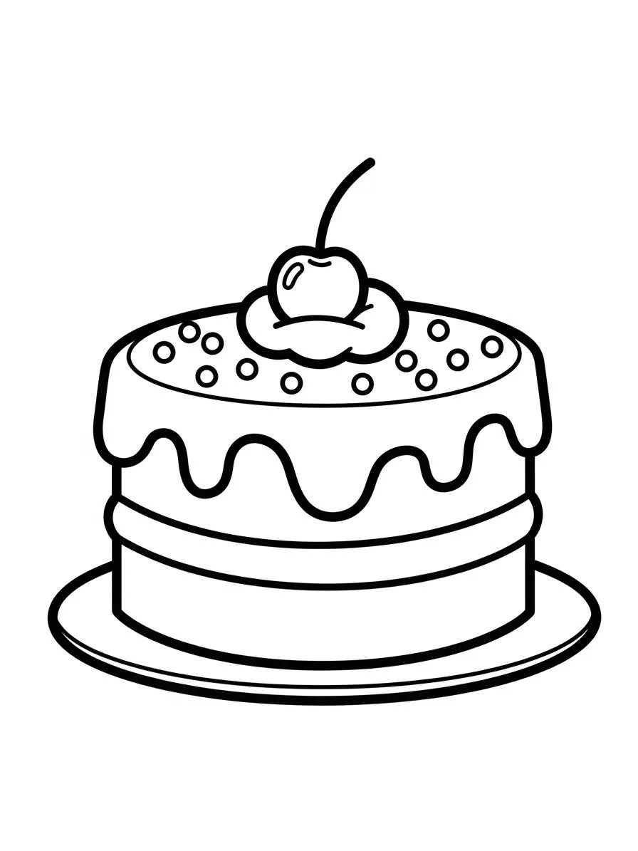 Pastel De Cumpleaños Dibujo para colorear