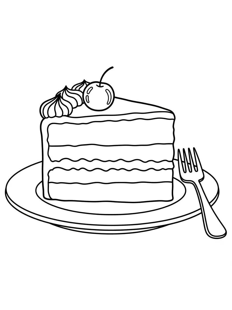 Desenho de Bolo Delicioso para Colorir