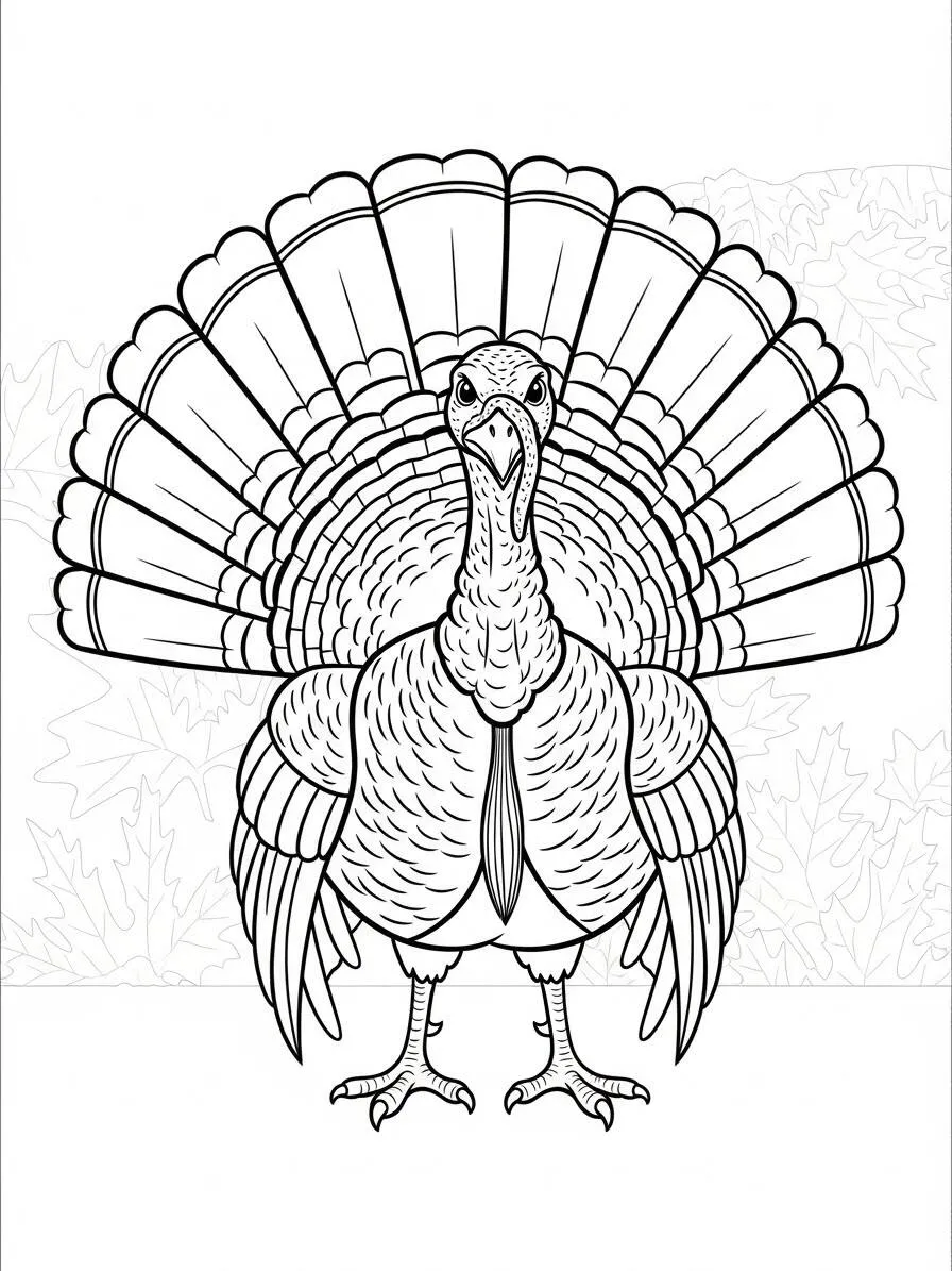 Desenho de Peru Bonito para Colorir