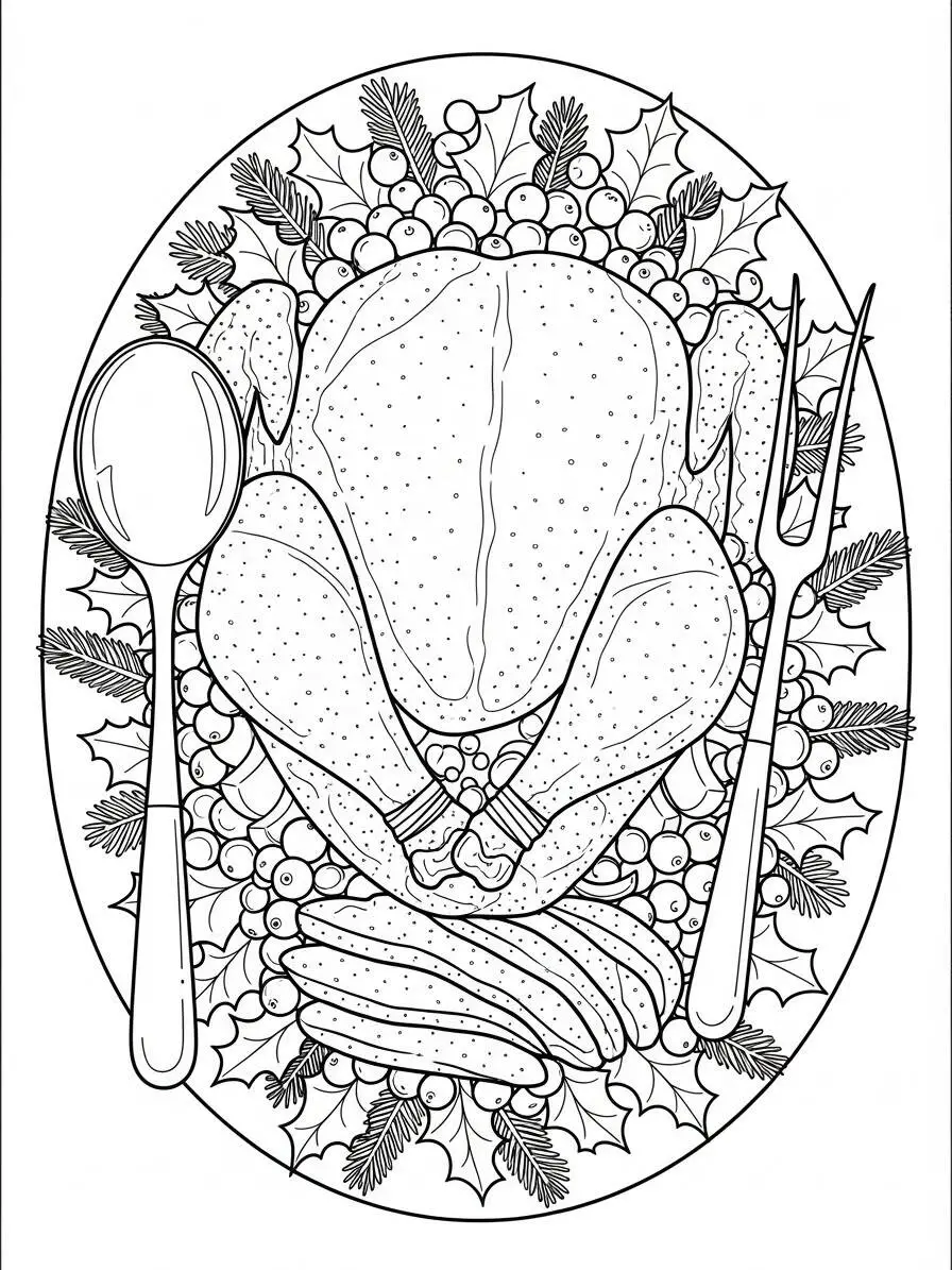 Desenho de Peru para Colorir em Festa de Ação de Graças