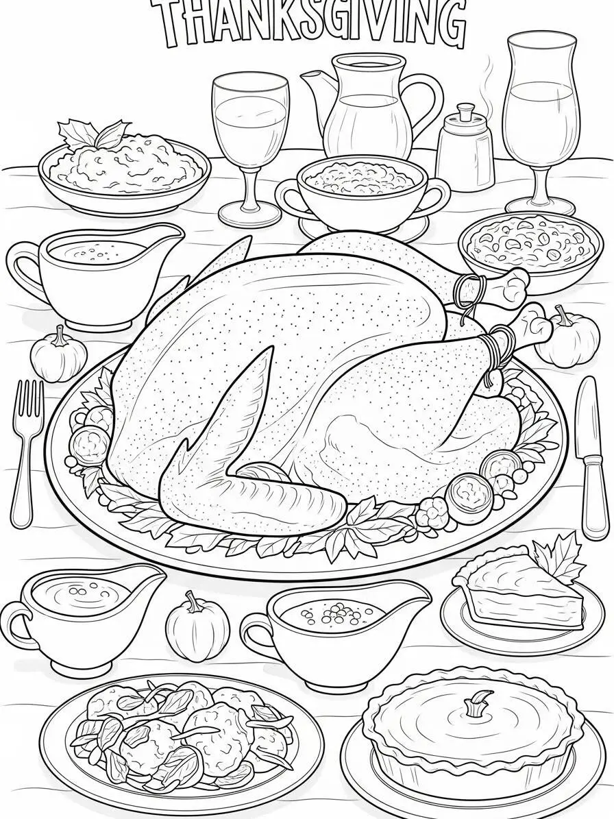 Desenho de Peru para Colorir no Dia de Ação de Graças