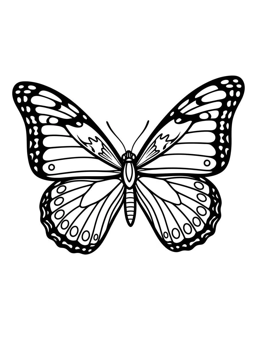 Desenho de Borboleta Detalhada para Colorir