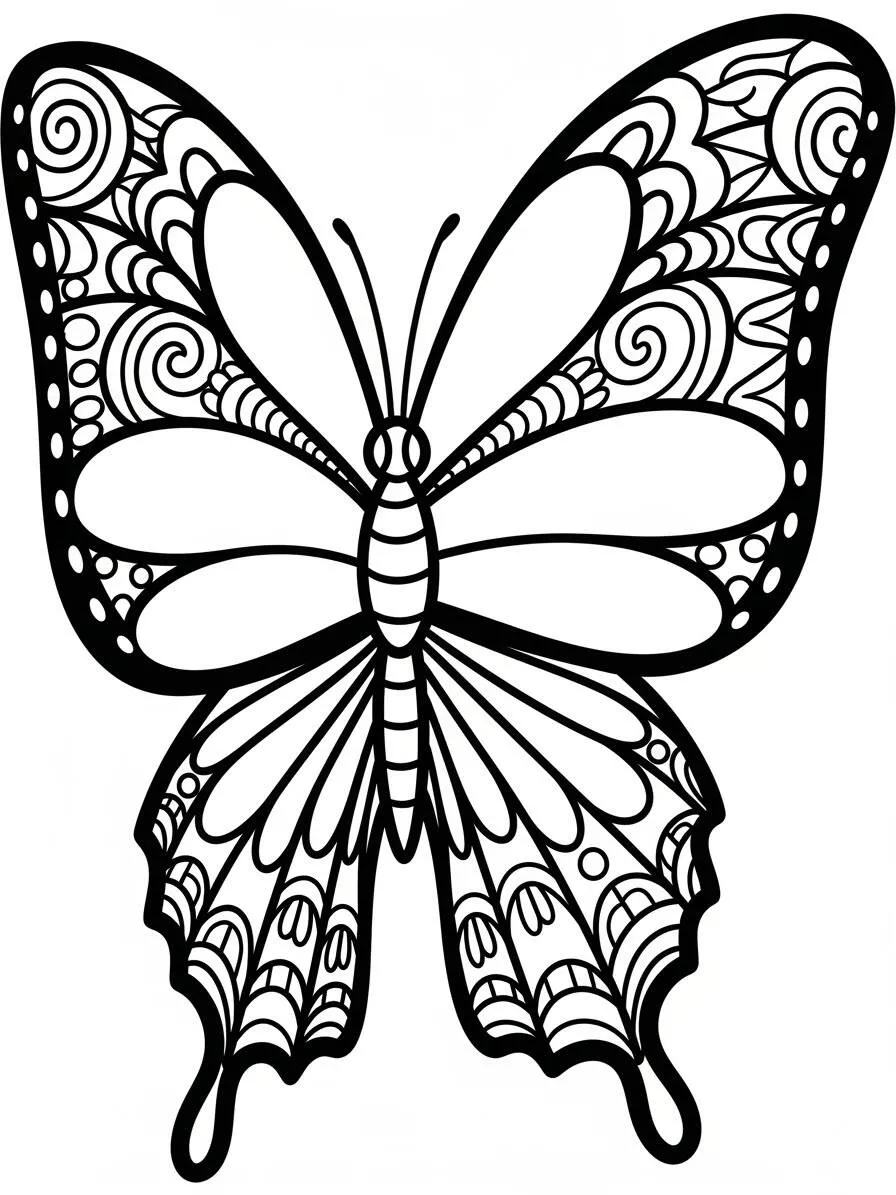 Desenho de Borboleta Detalhada para Colorir