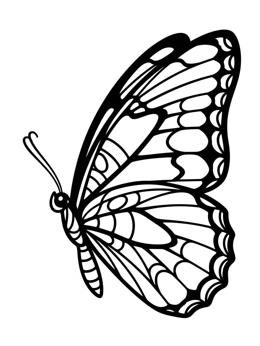 Desenho de Borboleta Elegante para Colorir