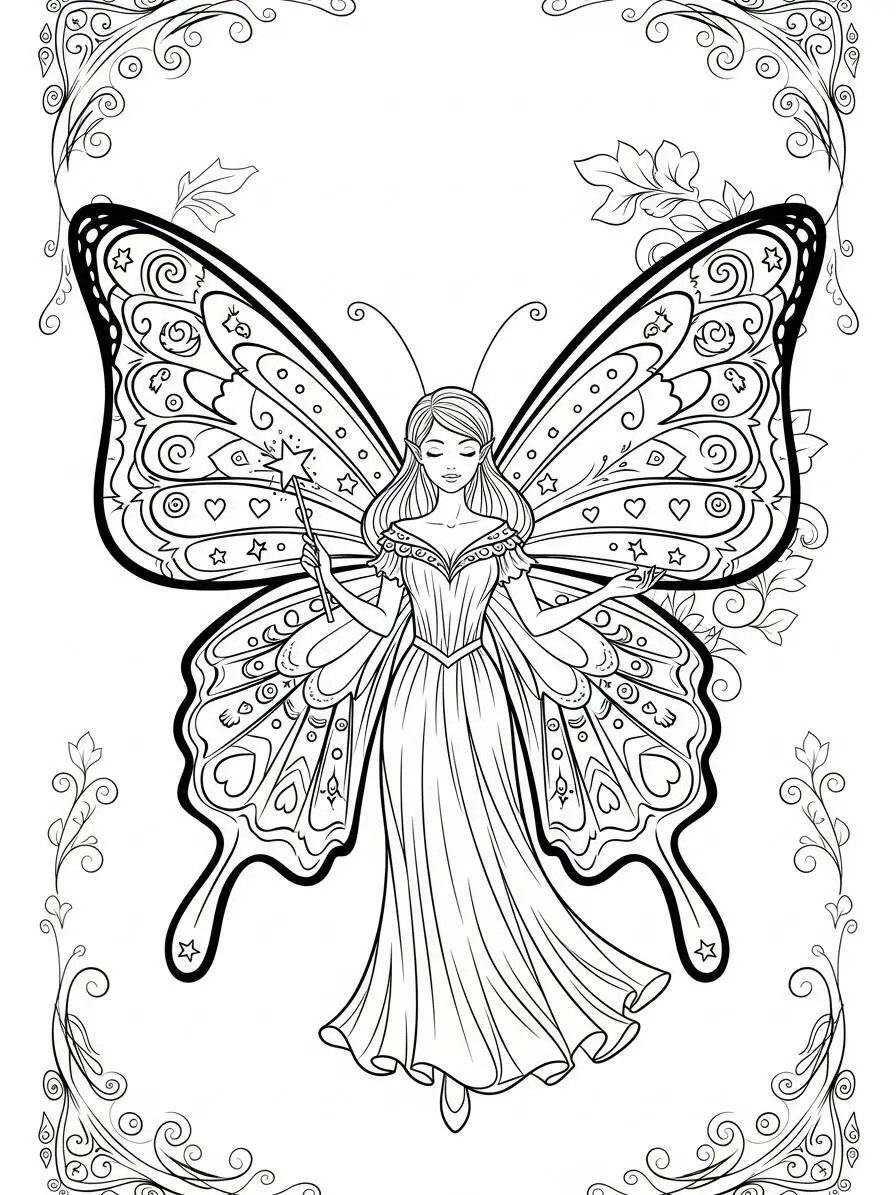 Desenho de Borboleta Encantada para Colorir