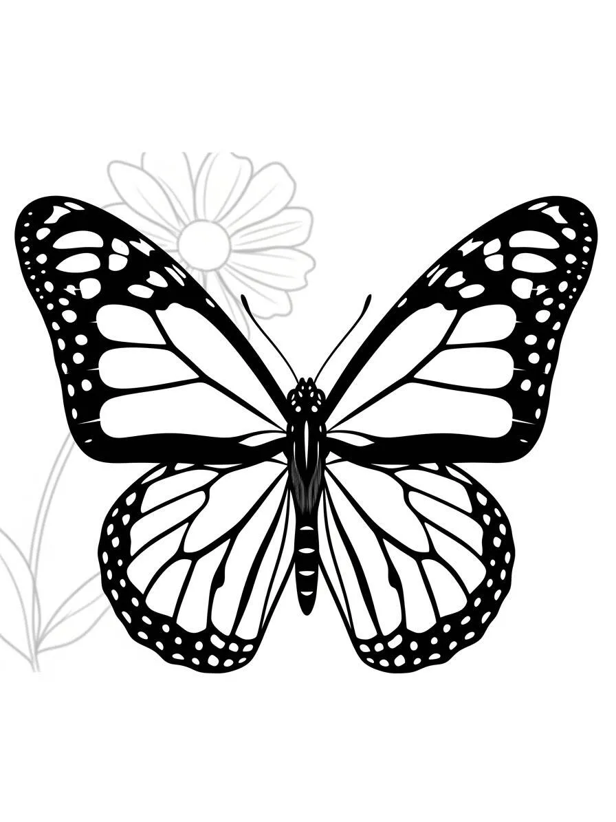 Desenho de Borboleta Real para Colorir
