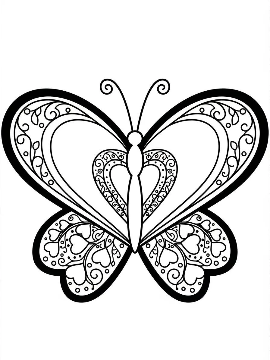 Desenho de Borboleta Decorativa para Colorir