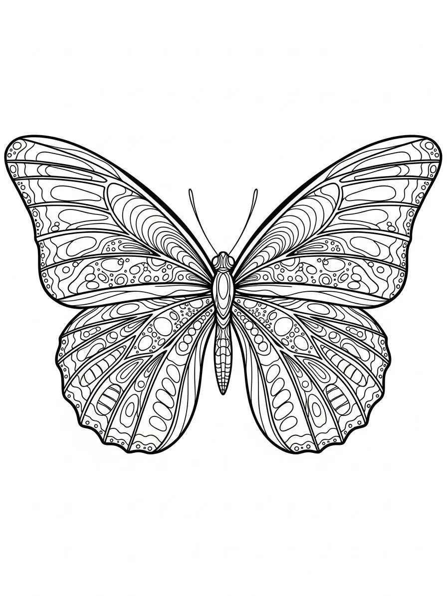 Desenho de Borboleta Detalhada para Colorir