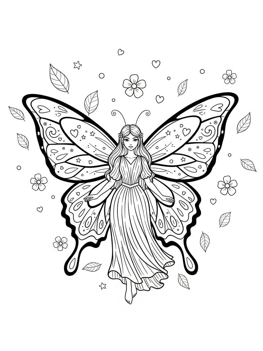 Desenho de Borboleta Encantada para Colorir