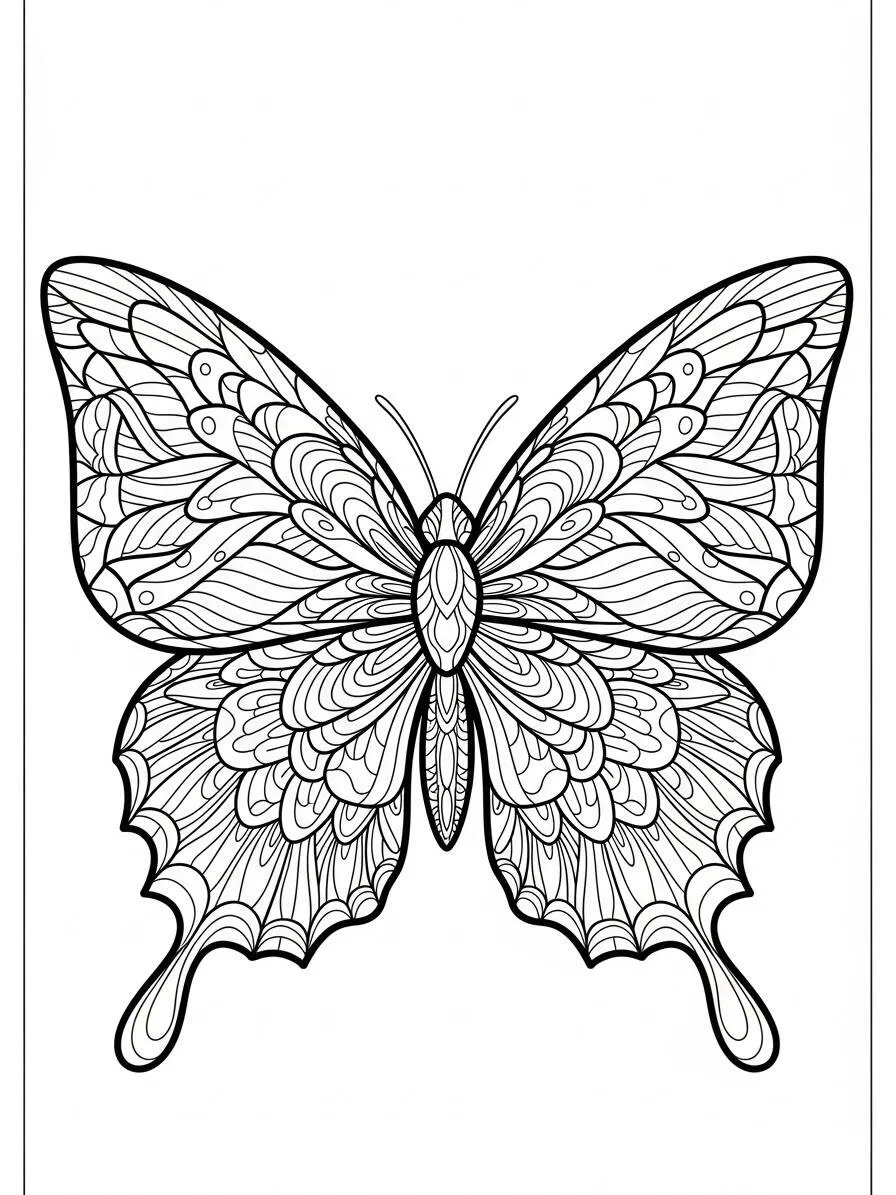 Desenho de Borboleta Detalhada para Colorir