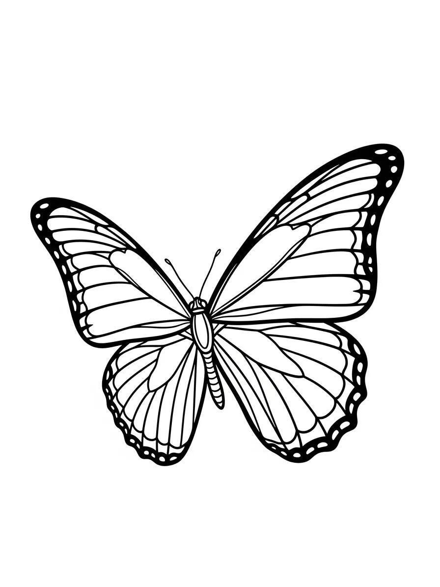 Desenho de Borboleta Elegante para Colorir