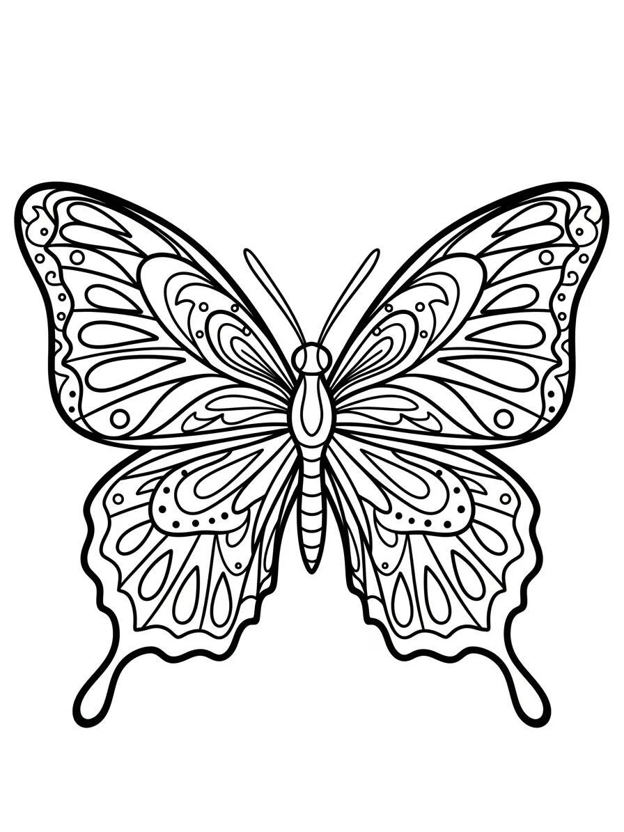 Desenho de Borboleta Detalhada para Colorir
