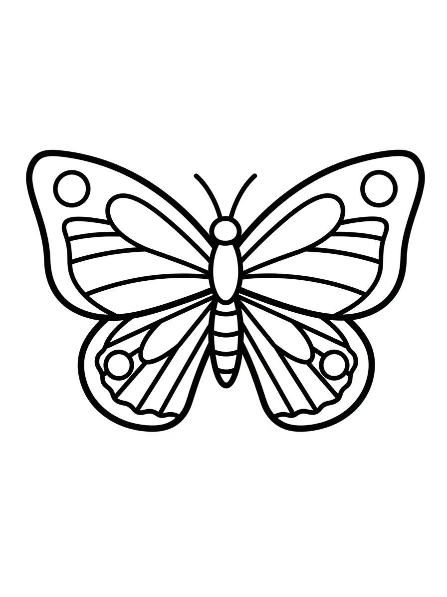 Desenho de Borboleta Elegante para Colorir
