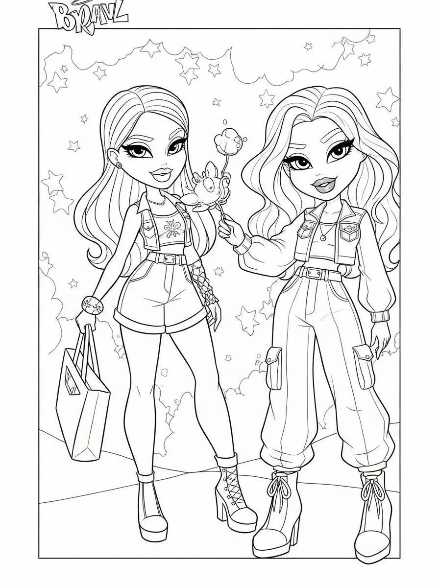 Desenho da Bratz Fashionistas para Colorir