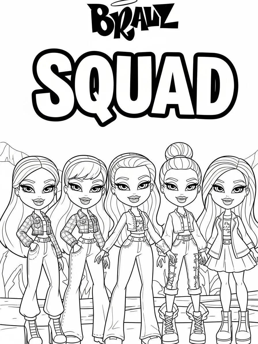 Desenho da Bratz Squad para Colorir