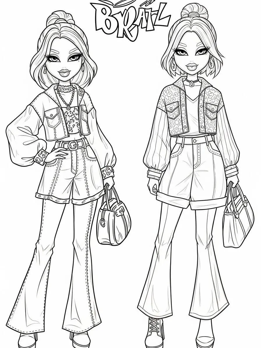 Desenho da Bratz Fashionista para Colorir
